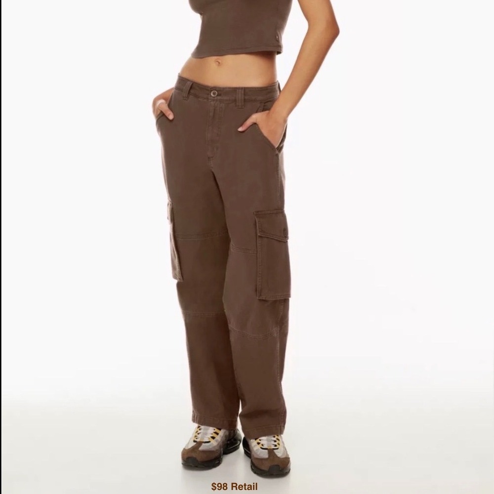 Aritzia TNA Troop Cargo Pants Sze 6 Brown Gorpcore Utilitarian Streetwear Grunge